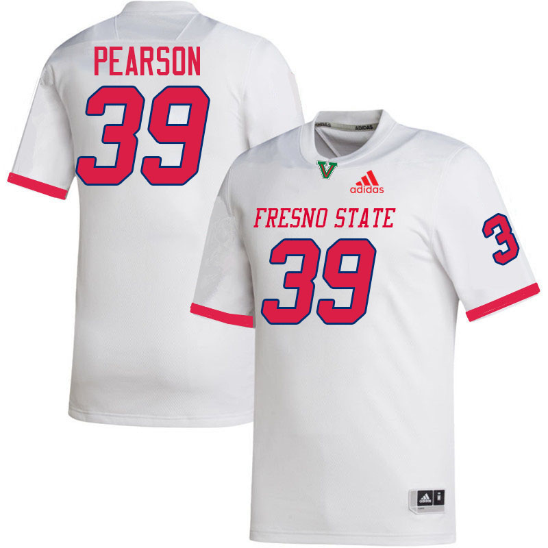 Fresno State Bulldogs #39 Jadon Pearson College Football Jerseys,Uniforms-White